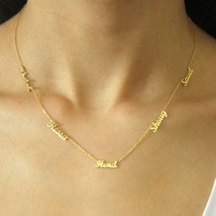 5 Name Necklace For Women Stainless Steel Jewellery Gold 2