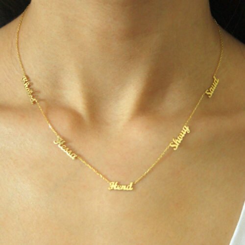 5 Name Necklace For Women Stainless Steel Jewellery