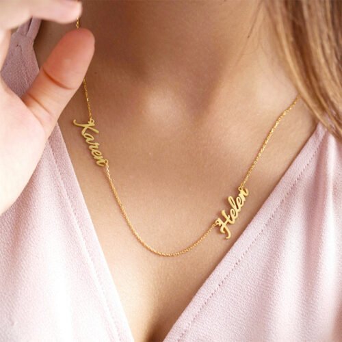 Custom 3 Name Gold Vermeil Necklace