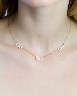 Custom 3 Name Gold Vermeil Necklace