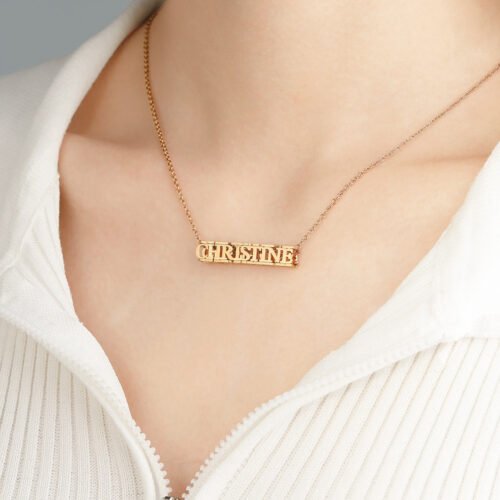Custom 3D Name Necklace Clavicle Chain