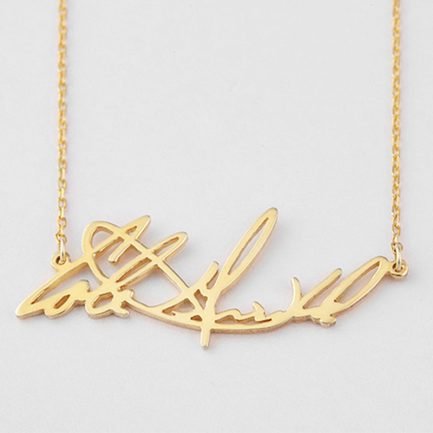 Custom Name Necklace In Cursive Gold Vermeil