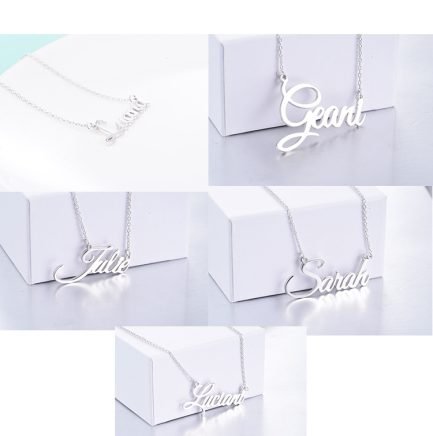 Custom Name Necklace In Cursive Gold Vermeil