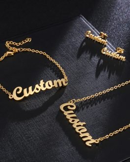 Custom Name Bracelet/Foot Chain Stainless Steel Gold Plated