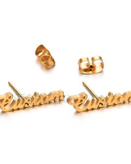 Custom Name Earrings Made from Gold Plated