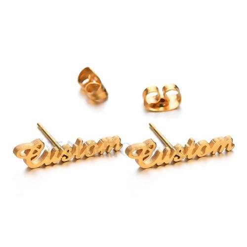 Custom Name Earrings Made from Gold Plated