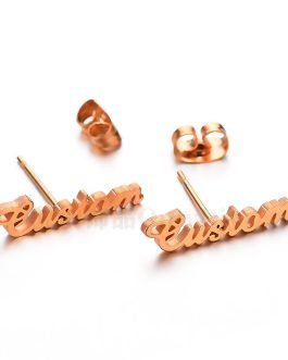 Custom Name Earrings Made from Gold Plated