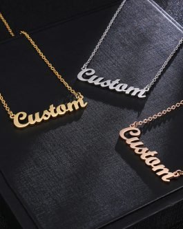 Custom Name Necklace Stainless Steel Gold Plated