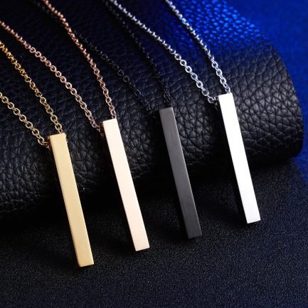 Gold Plated Name Necklace with a Bar Pendant