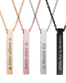 Gold Plated Name Necklace with a Bar Pendant