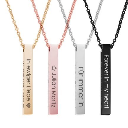 Gold Plated Name Necklace with a Bar Pendant