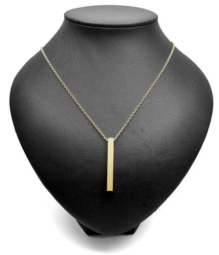 Gold Plated Name Necklace with a Bar Pendant - Gold