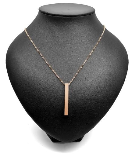 Gold Plated Name Necklace with a Bar Pendant - Rose Gold