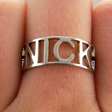 Gold Plating Ring with Custom Name