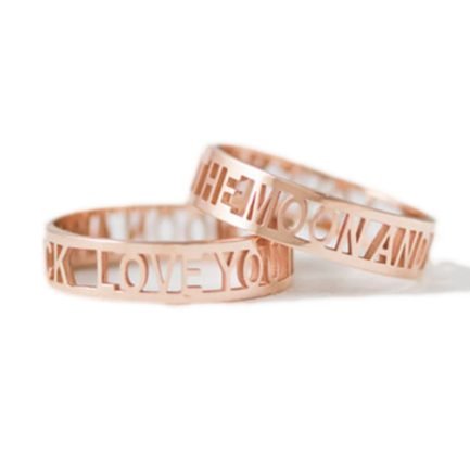 Gold Plating Ring with Custom Name