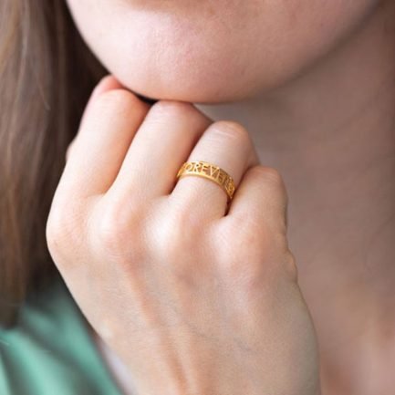 Gold Plating Ring with Custom Name