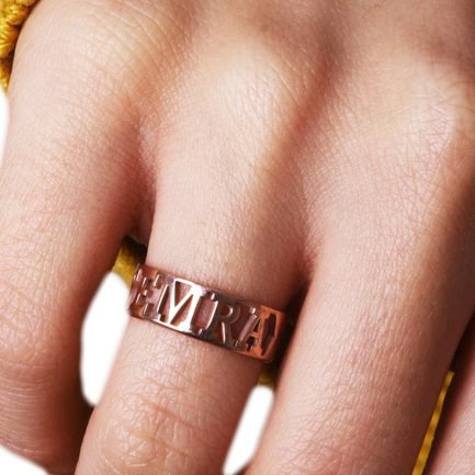 Gold Plating Ring with Custom Name