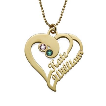 Heart with Name Necklace 2 Names