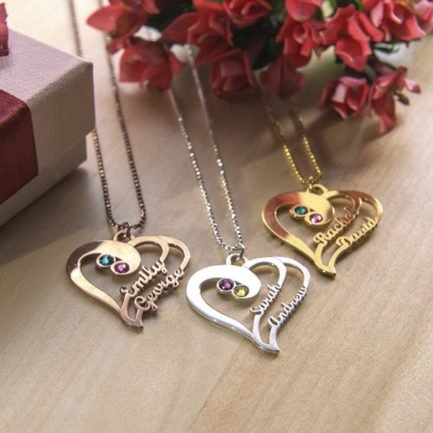 Heart with Name Necklace 2 Names
