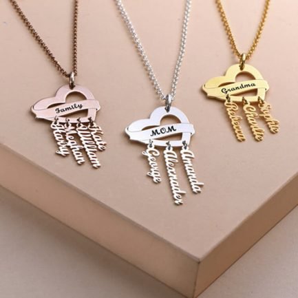 Heart with Name Necklace 3 Names