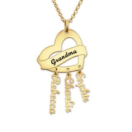 Heart with Name Necklace 3 Names