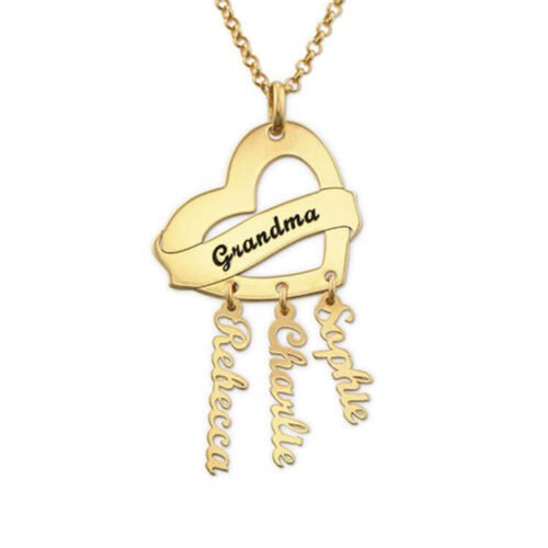 Heart with Name Necklace 3 Names