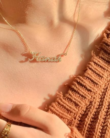 Moissanite Necklace for Mother Day with Custom Name