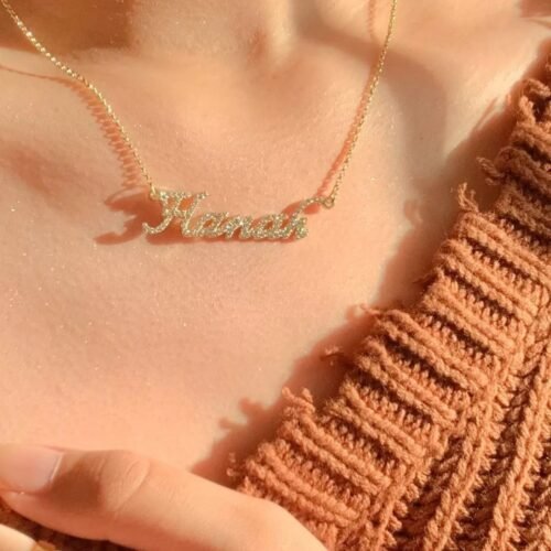 Moissanite Necklace for Mother Day with Custom Name