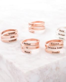 Custom Helical Opening Ring – Engrave Your Story with 3 Names