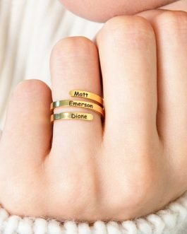 Custom Helical Opening Ring – Engrave Your Story with 3 Names