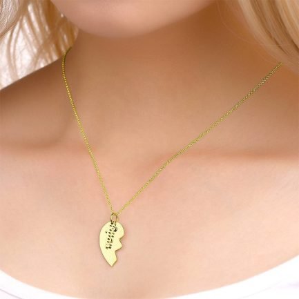 Custom Name Necklace for Couples with Heart Pendant