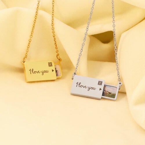 Customizable Name Photo Necklace Pendant