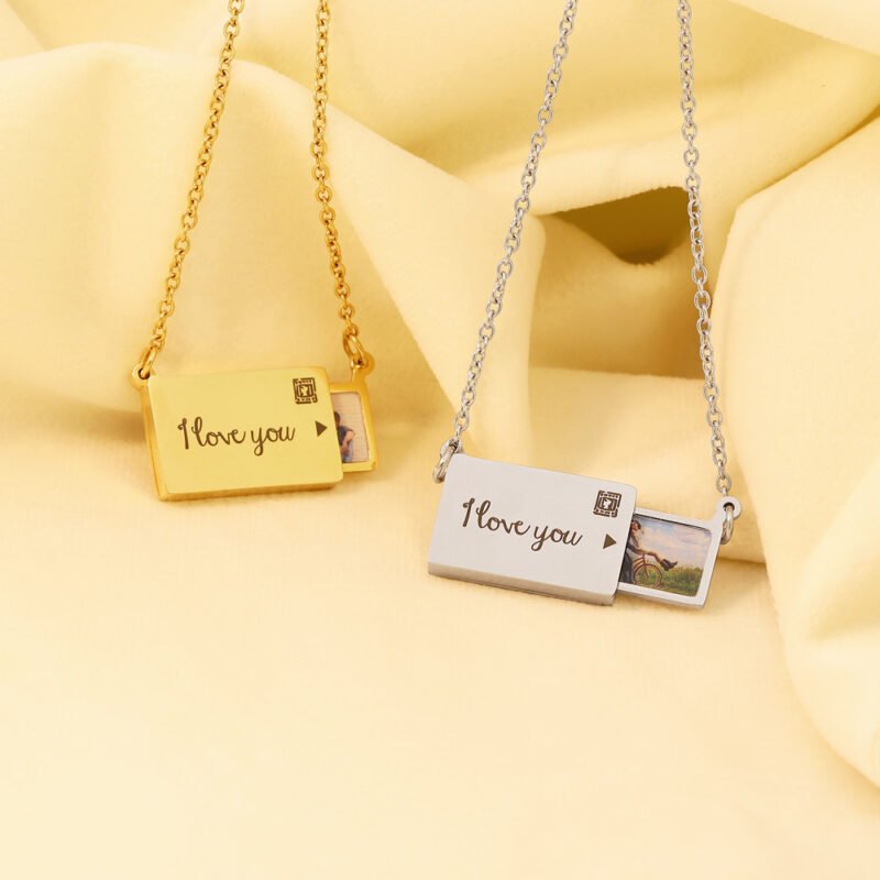 Customizable Name Photo Necklace Pendant
