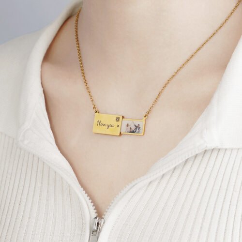 Customizable Name Photo Necklace Pendant