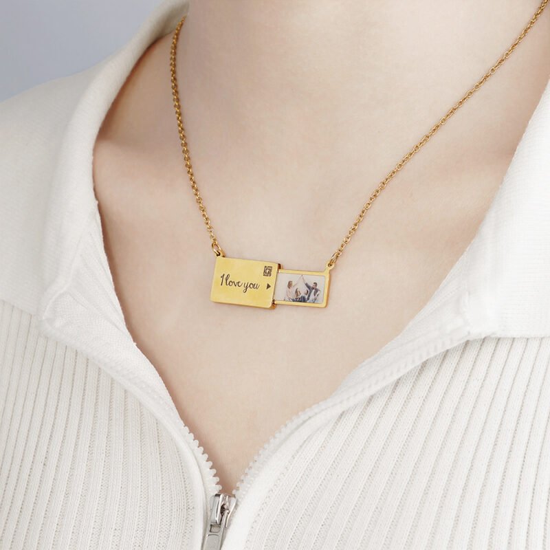 Customizable Name Photo Necklace Pendant