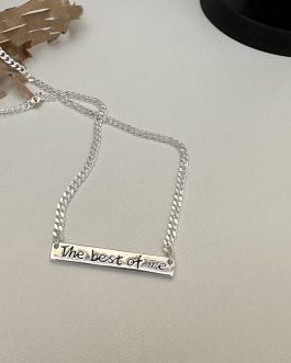 Personalized 925 Silver Bar Pendant Necklace – Timeless Elegance for All