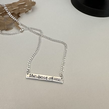 Personalized 925 Silver Bar Pendant Necklace - Timeless Elegance for All