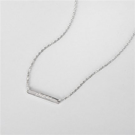 Personalized Name Engraved Bar Necklace in 925 Silver