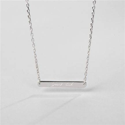 Personalized Name Engraved Bar Necklace in 925 Silver