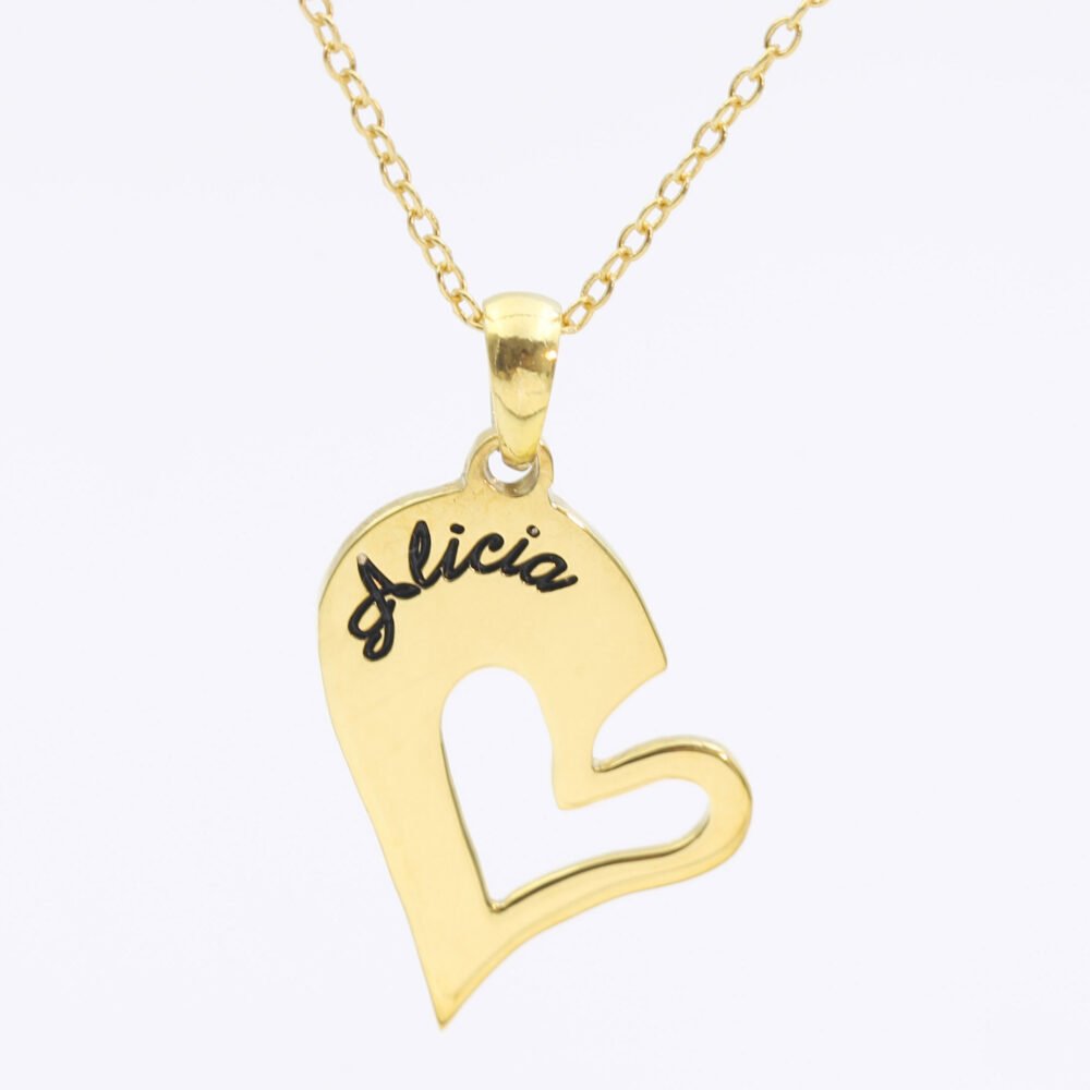 Custom Name Couples Heart Necklace Set