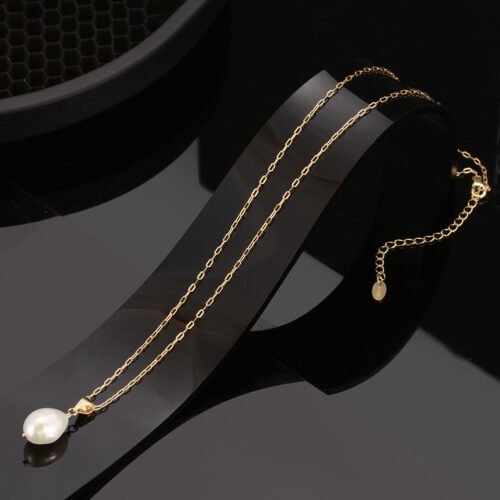 925 Silver Oval Baroque Freshwater Pearl Necklace