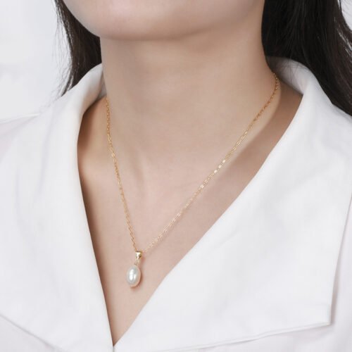 925 Silver Oval Baroque Freshwater Pearl Necklace