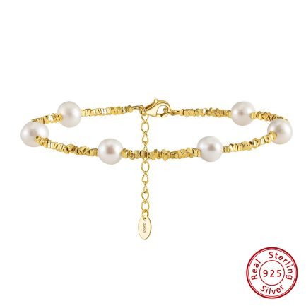 S925 Freshwater Pearl Bracelet Gold 14K Finish