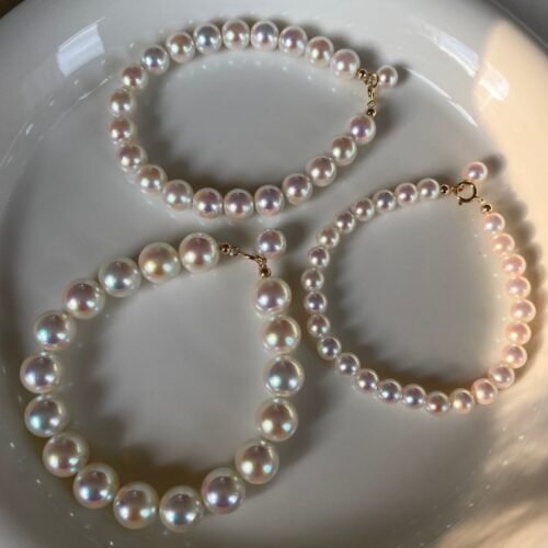 S925 Sterling Silver 14K Gold-Plated Akoya Imitation Pearl Bracelet