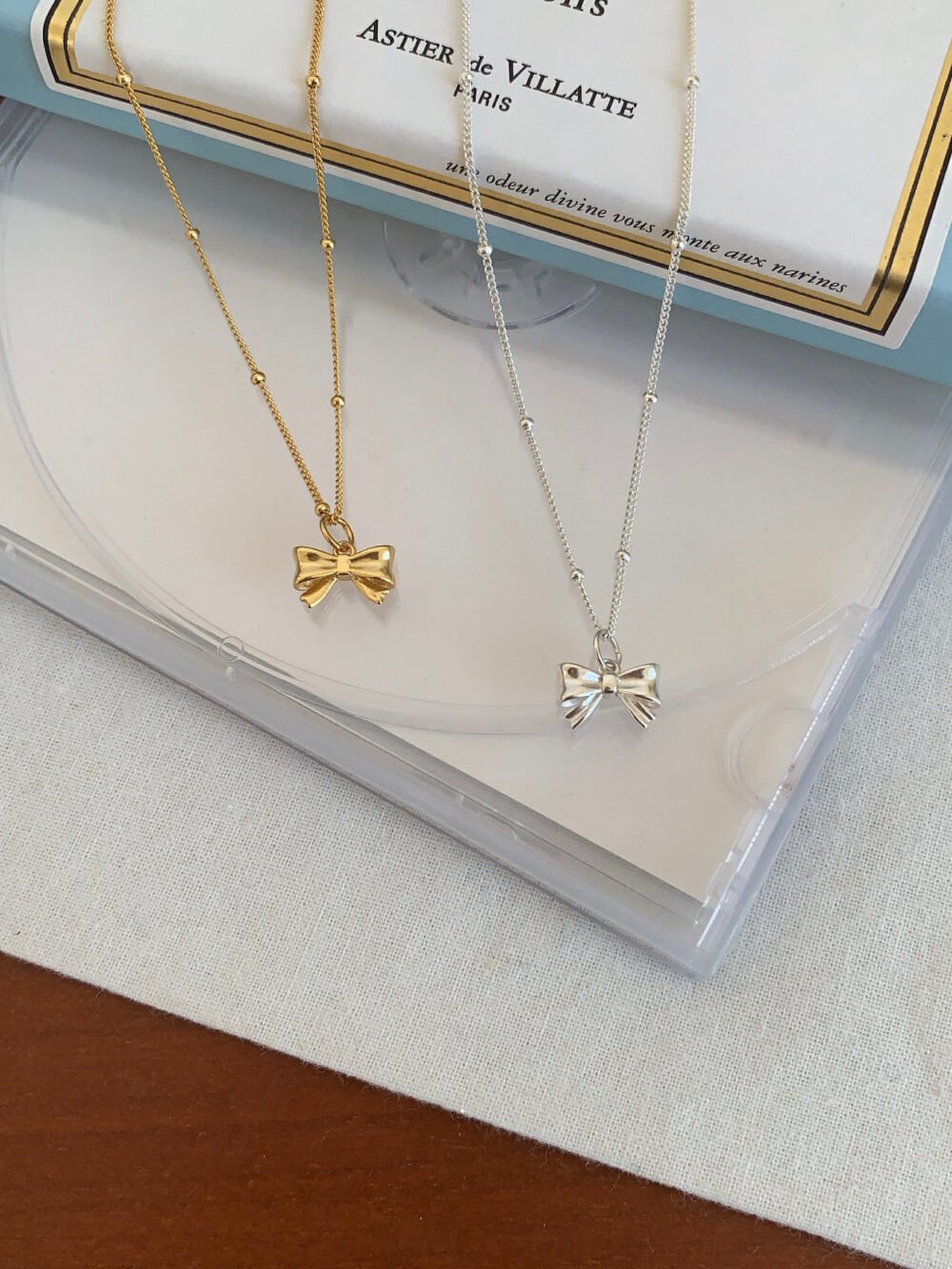 S925 Sterling Silver Bow Knot Necklace Sweet Choker