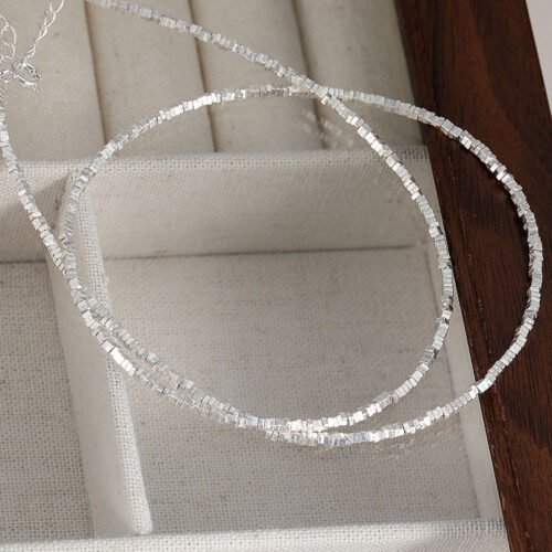 S925 Sterling Silver Geometric Minimalist Choker Necklace