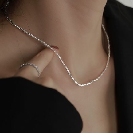 S925 Sterling Silver Geometric Minimalist Choker Necklace
