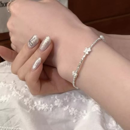 Sterling Silver Butterfly Bead Bracelet