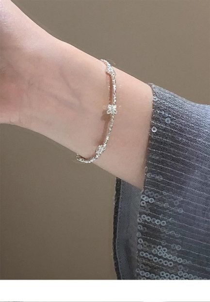 Sterling Silver Butterfly Bead Bracelet