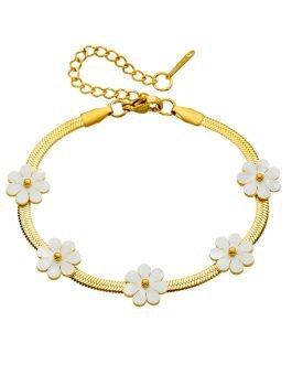 18K Gold-Plated Daisy Chain Titanium Steel Bracelet